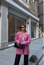 Kadın Blazer Ceket - Rose - Pembe