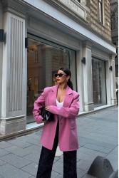 Kadın Blazer Ceket - Rose - Pembe