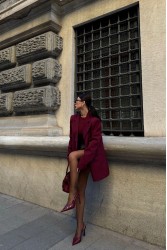 Kadın Blazer Ceket - Rose - Red