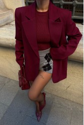 Kadın Blazer Ceket - Rose - Red