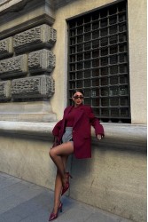 Kadın Blazer Ceket - Rose - Red