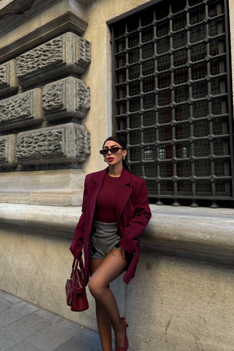 Kadın Blazer Ceket - Rose - Red