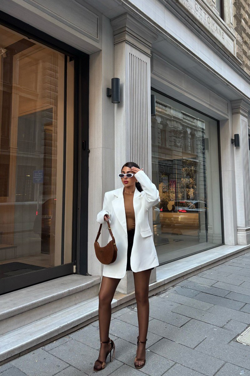 Kadın Blazer Ceket - Rose - Beyaz