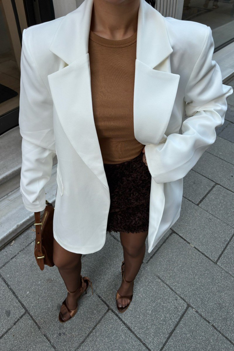 Kadın Blazer Ceket - Rose - Beyaz