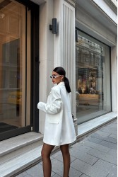 Kadın Blazer Ceket - Rose - Beyaz