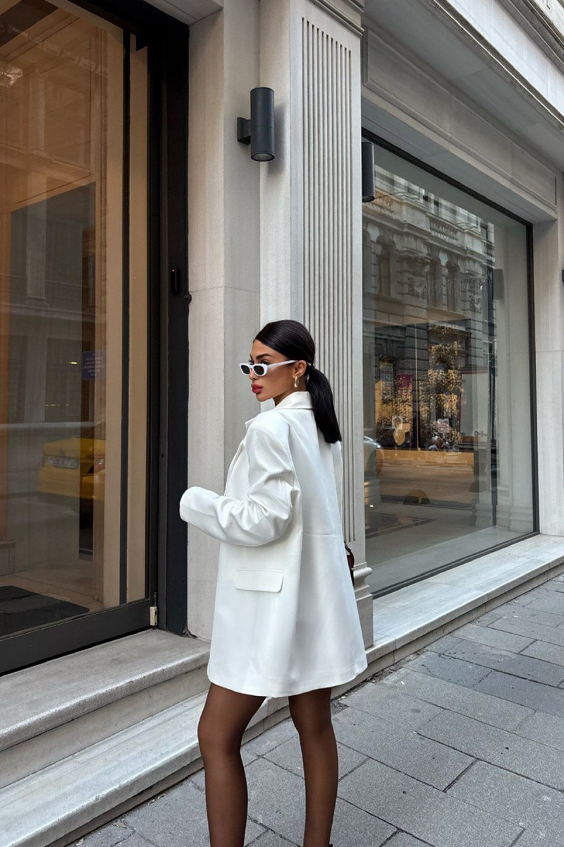 Kadın Blazer Ceket - Rose - Beyaz