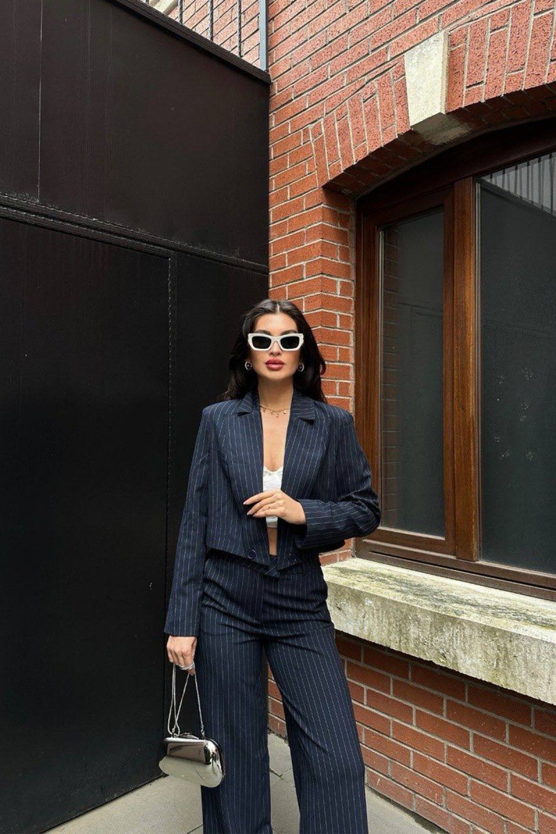 Kadın Takım - Çizgili - Ruby - Mavi