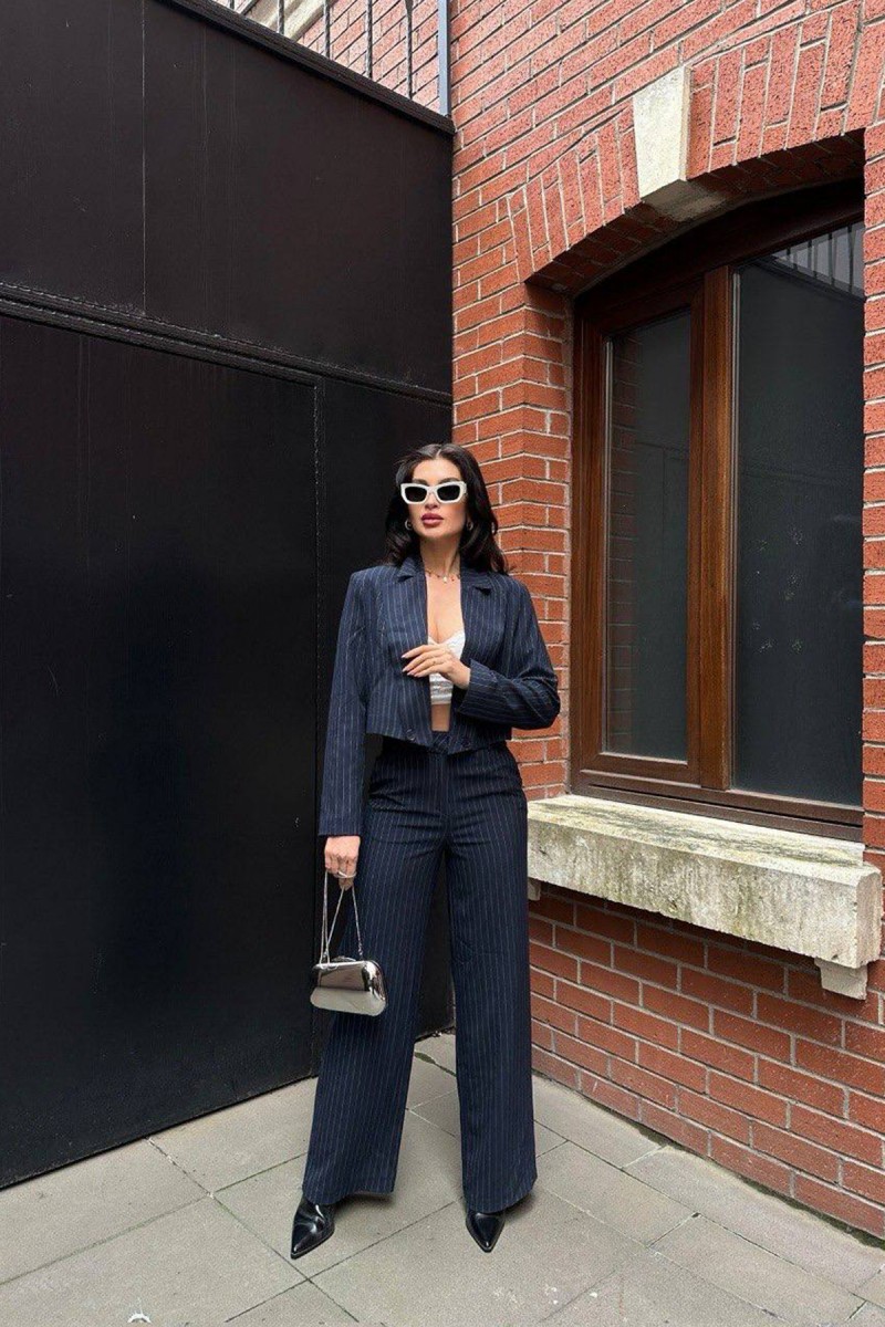 Kadın Takım - Çizgili - Ruby - Mavi