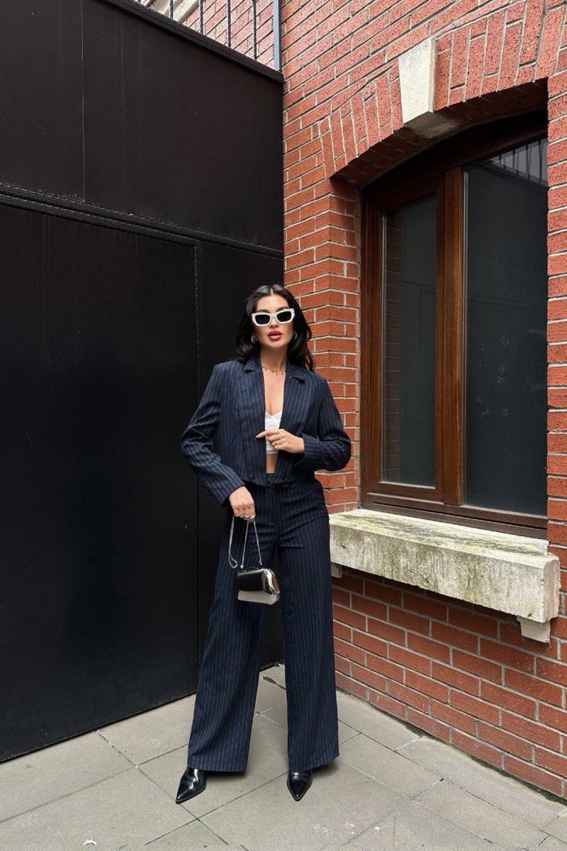 Kadın Takım - Çizgili - Ruby - Mavi