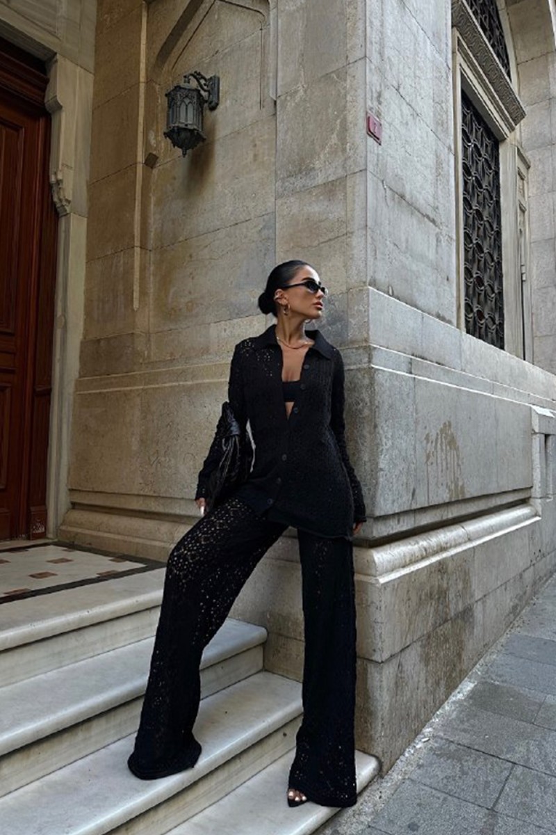 Kadın Takım - Triko - Daisy - Siyah