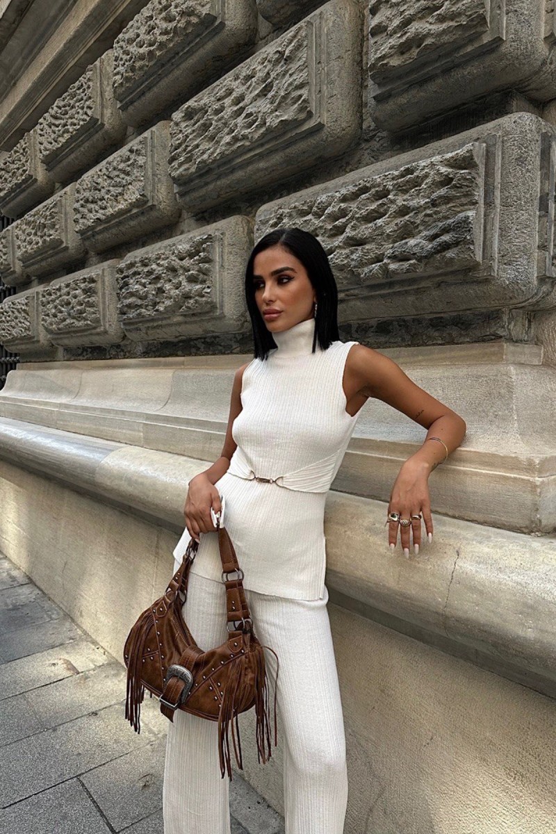 Womens Suit - Belted - İvy - White