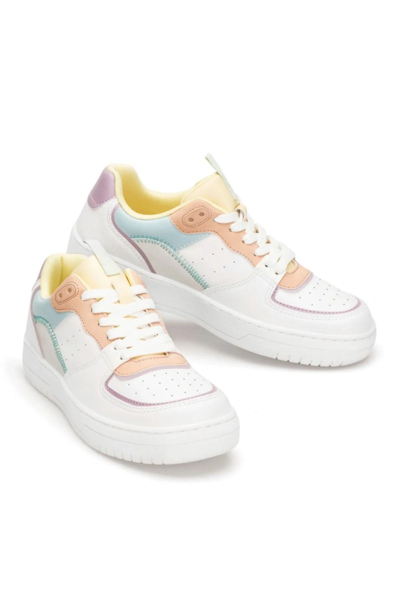Kadın Sneaker - Beyaz Sarı Mavi - DS Alley