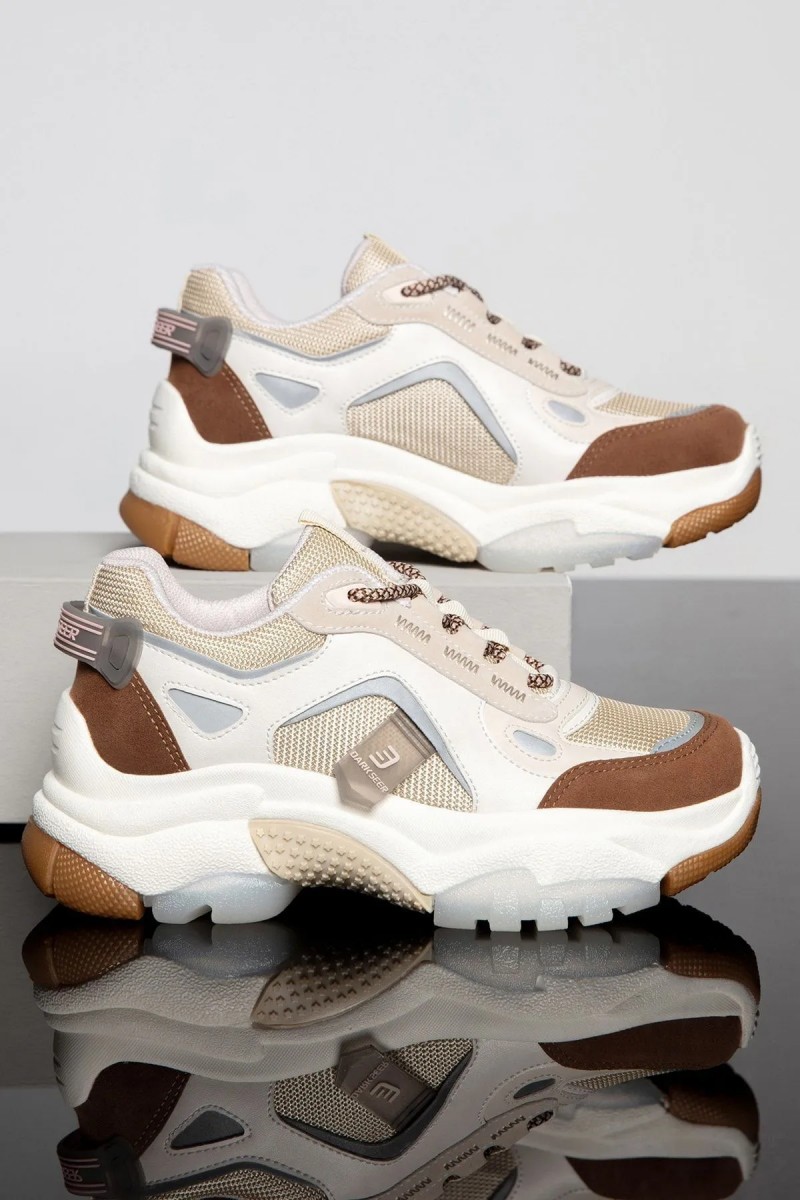 Kadın Sneaker - Bej Taba - Linda