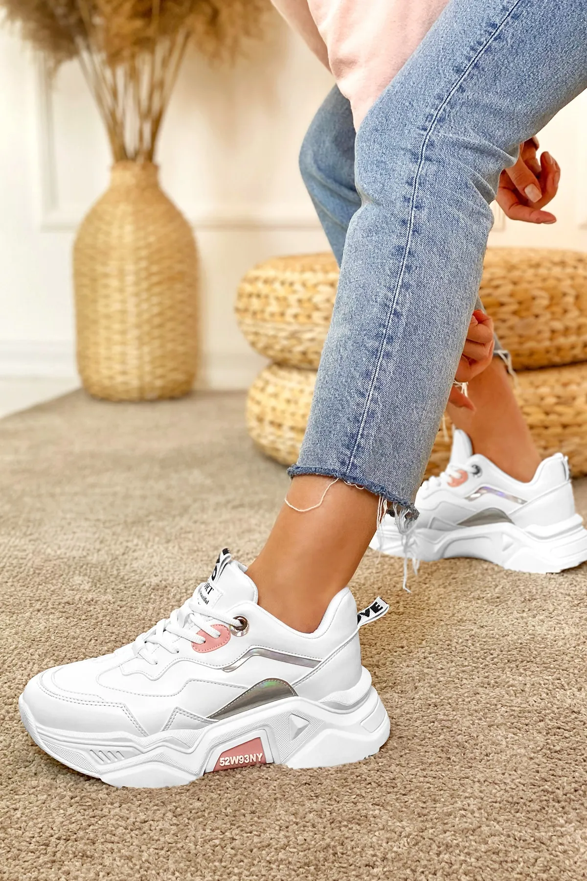 Kadın Sneaker - Beyaz Pudra - DS.PMD239K2110