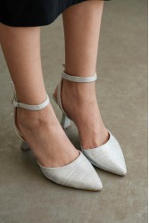 Kadın Topuklu Ayakkabı - 0004 - Gümüş