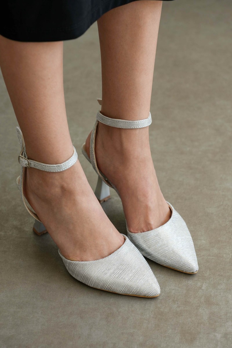 Kadın Topuklu Ayakkabı - 0004 - Gümüş