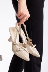 Kadın Topuklu Ayakkabı - Katrin - Bej