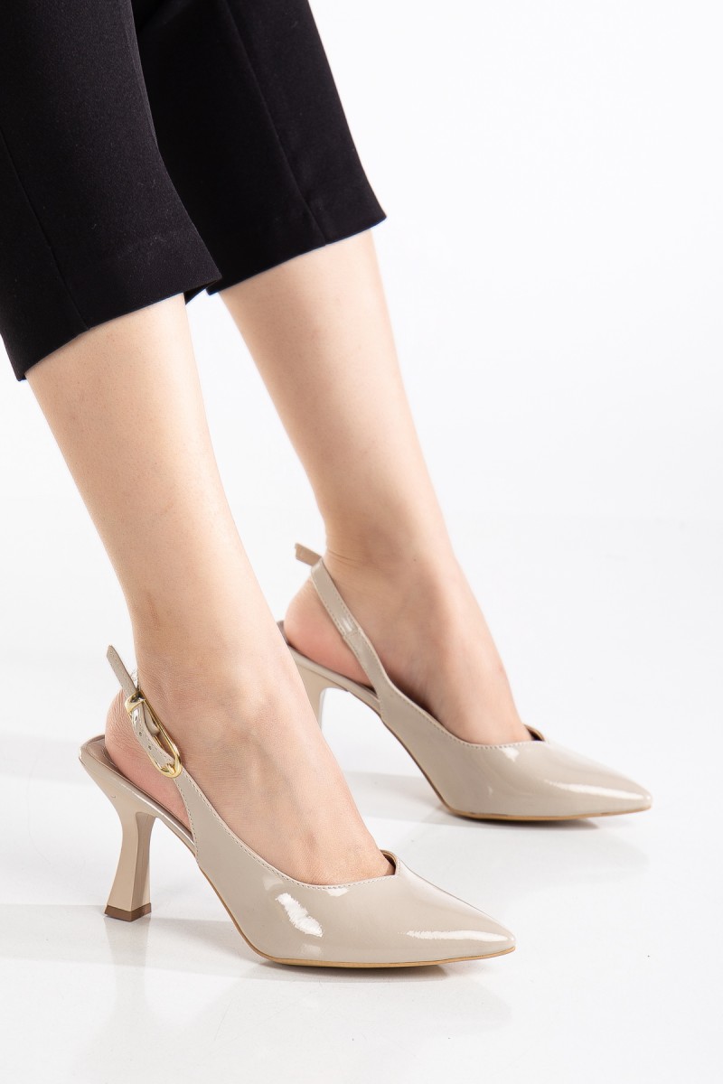 Kadın Topuklu Ayakkabı - Reya - Bej