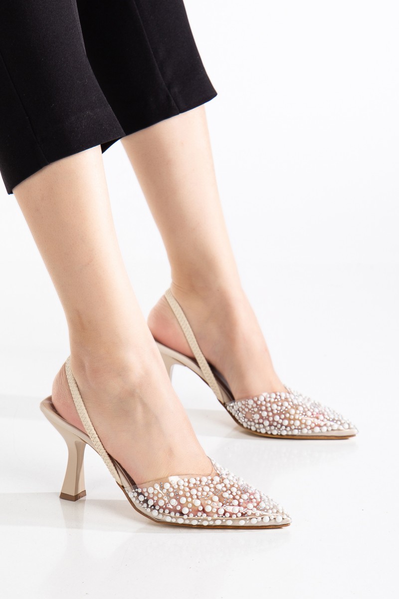 Kadın Topuklu Ayakkabı - Poppy - Bej