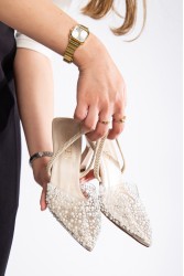 Kadın Topuklu Ayakkabı - Poppy - Bej