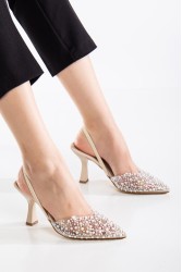 Kadın Topuklu Ayakkabı - Poppy - Bej