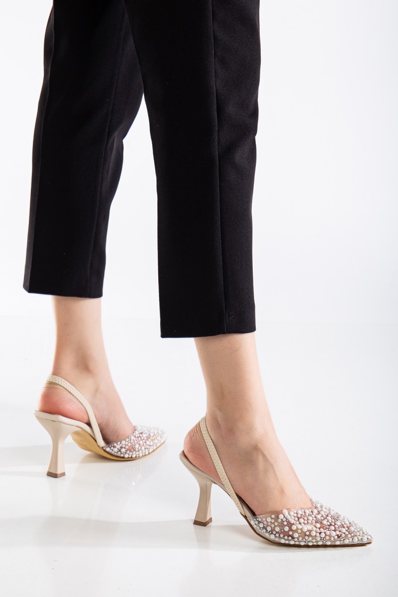 Kadın Topuklu Ayakkabı - Poppy - Bej