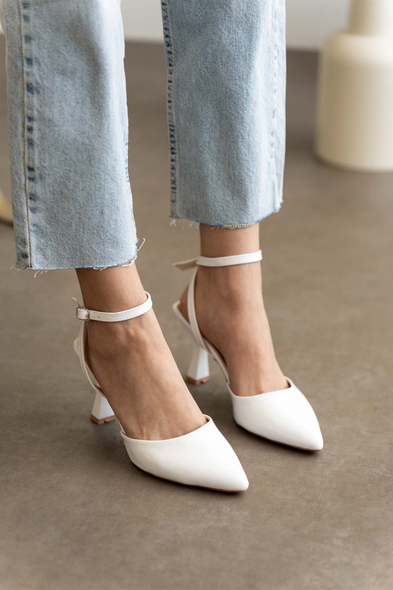 Kadın Topuklu Ayakkabı - Aster - Beyaz