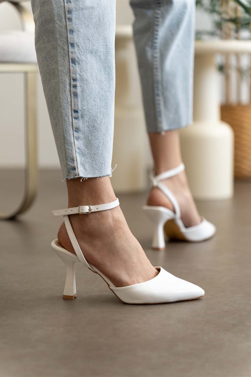 Kadın Topuklu Ayakkabı - Aster - Beyaz