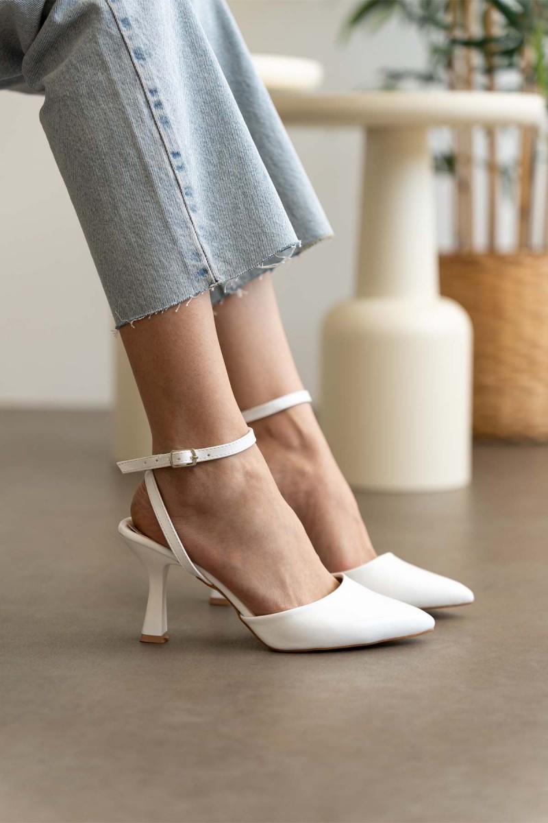 Kadın Topuklu Ayakkabı - Aster - Beyaz