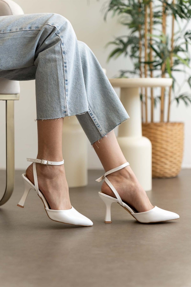 Kadın Topuklu Ayakkabı - Aster - Beyaz