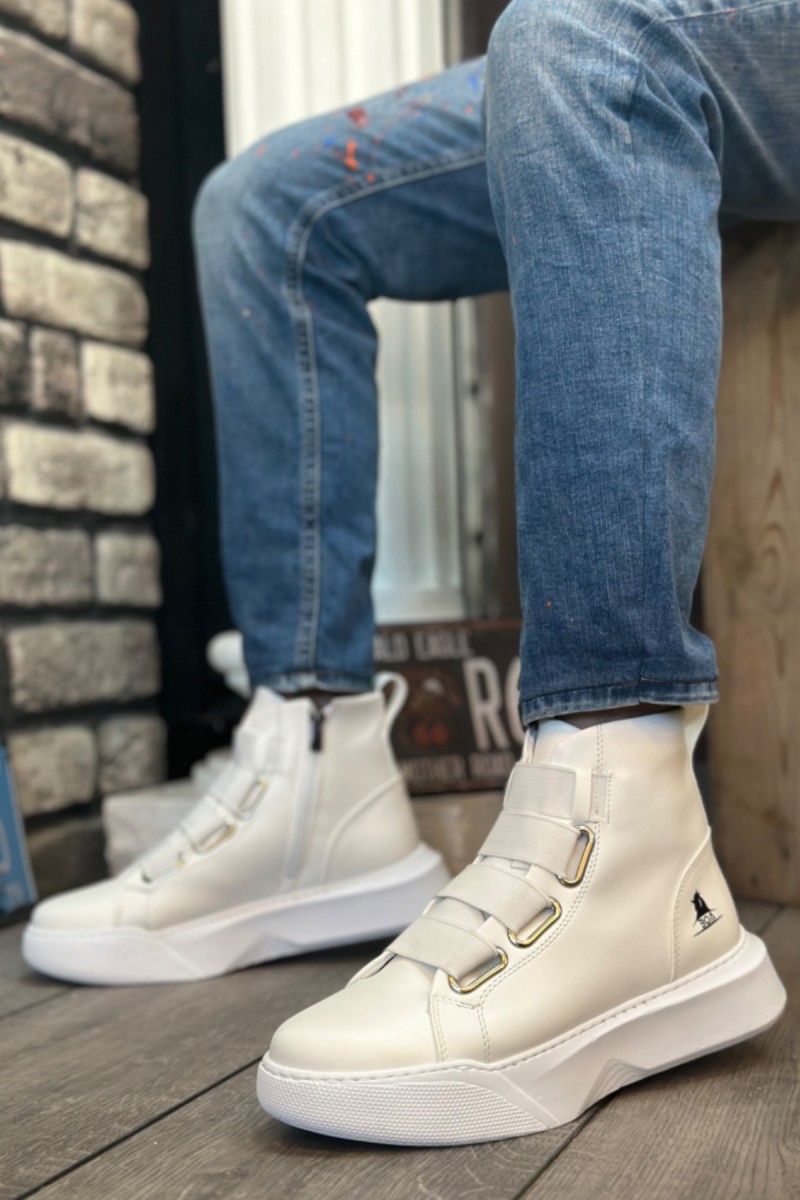 Mens High Top Sneakers - White - 0142