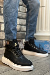 Erkek Bilekli Sneaker - Siyah Beyaz - 0151