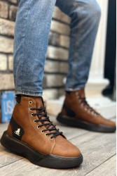 Mens High Top Sneakers - Tan - 0155
