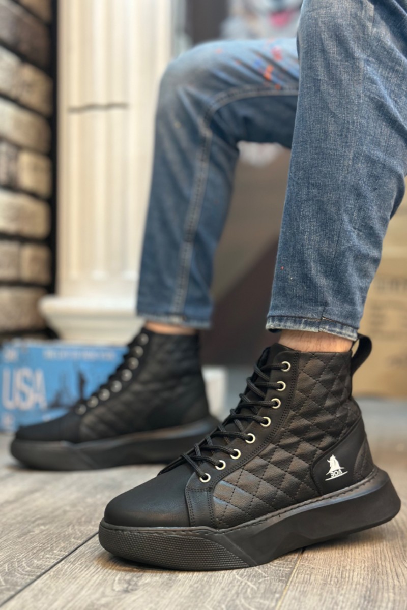 Mens High Top Sneakers - Black - 0159