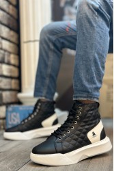 Erkek Bilekli Sneaker - Siyah Beyaz - 0159
