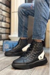 Erkek Bilekli Sneaker - Siyah Beyaz - 0159 - 2