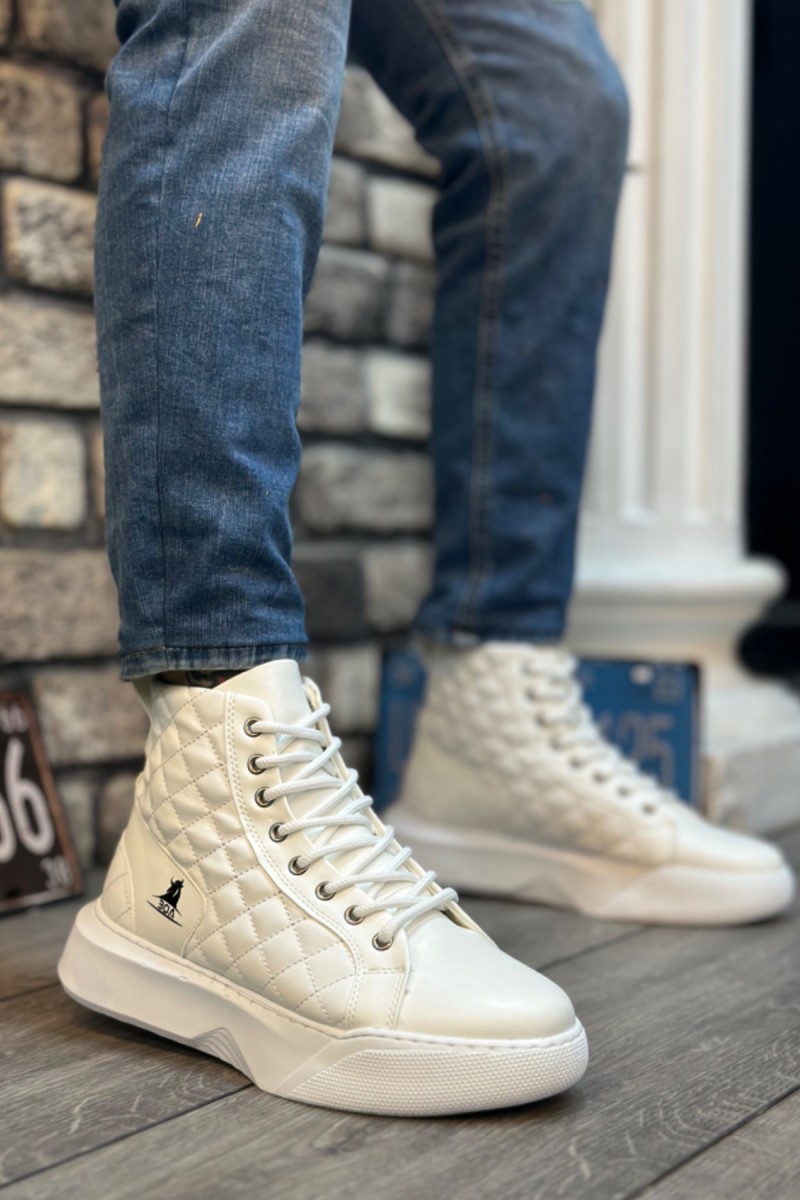 Erkek Bilekli Sneaker - Beyaz - 0159