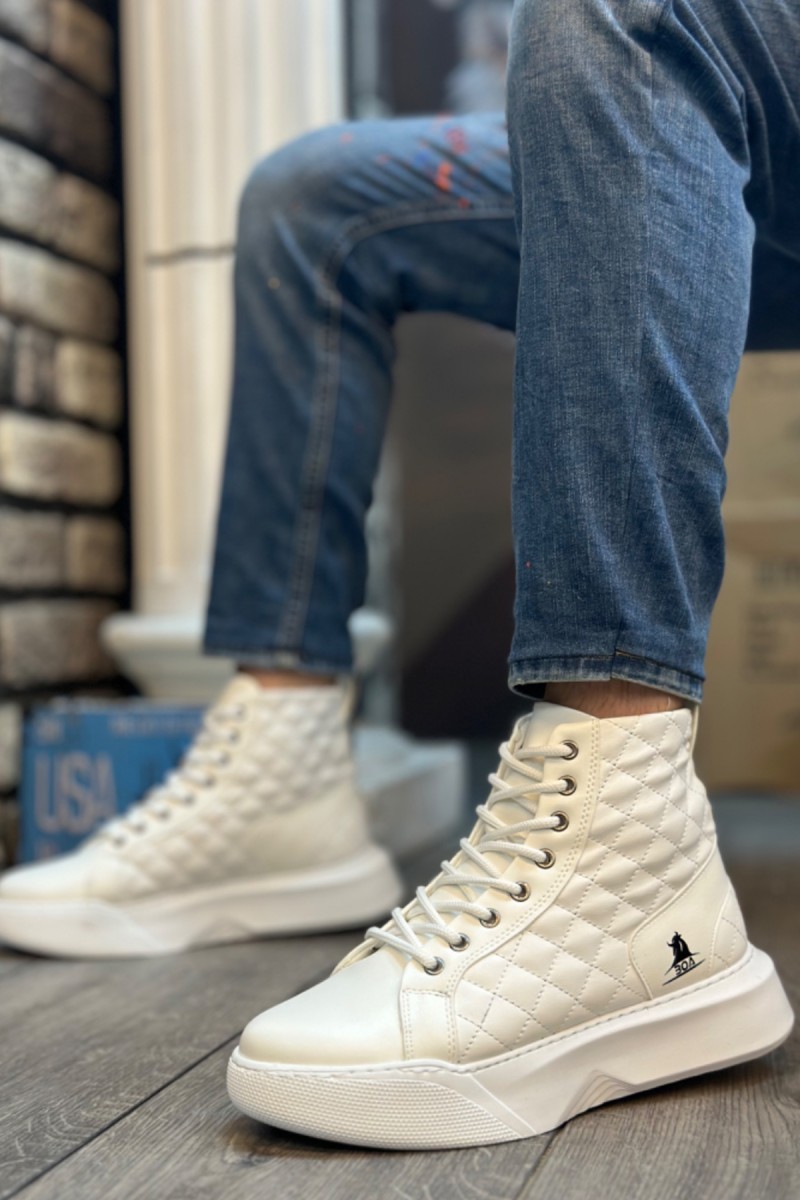 Erkek Bilekli Sneaker - Beyaz - 0159
