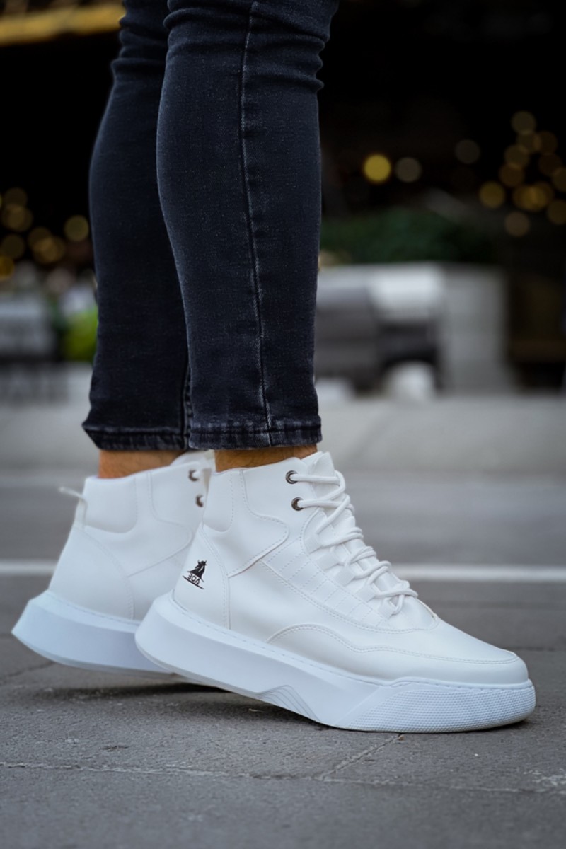 Erkek Bilekli Sneaker - Beyaz - 0192