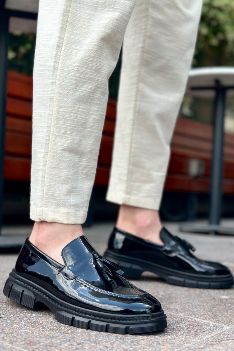 Mens Loafer - Black Patent Leather - 0240