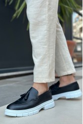 Mens Loafer - Black White - 0240