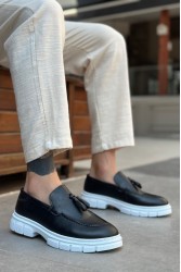 Mens Loafer - Black White - 0240