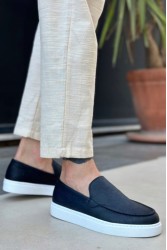 Erkek Mokasen - Siyah Beyaz - 0241