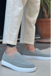 Erkek Mokasen - Gri Süet - 0241