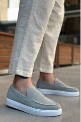 Erkek Mokasen - Gri Süet - 0241