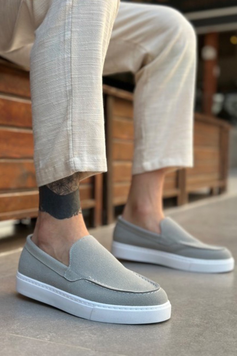 Erkek Mokasen - Gri Süet - 0241