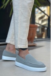 Erkek Mokasen - Gri Süet - 0241