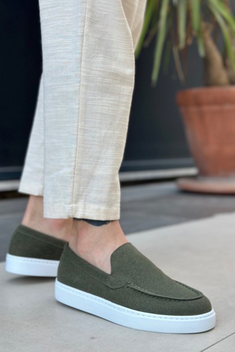 Erkek Mokasen - Haki Süet - 0241