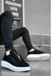 Erkek Sneaker - Siyah Beyaz Süet - 0310