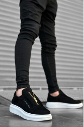 Erkek Sneaker - Siyah Beyaz Süet - 0310